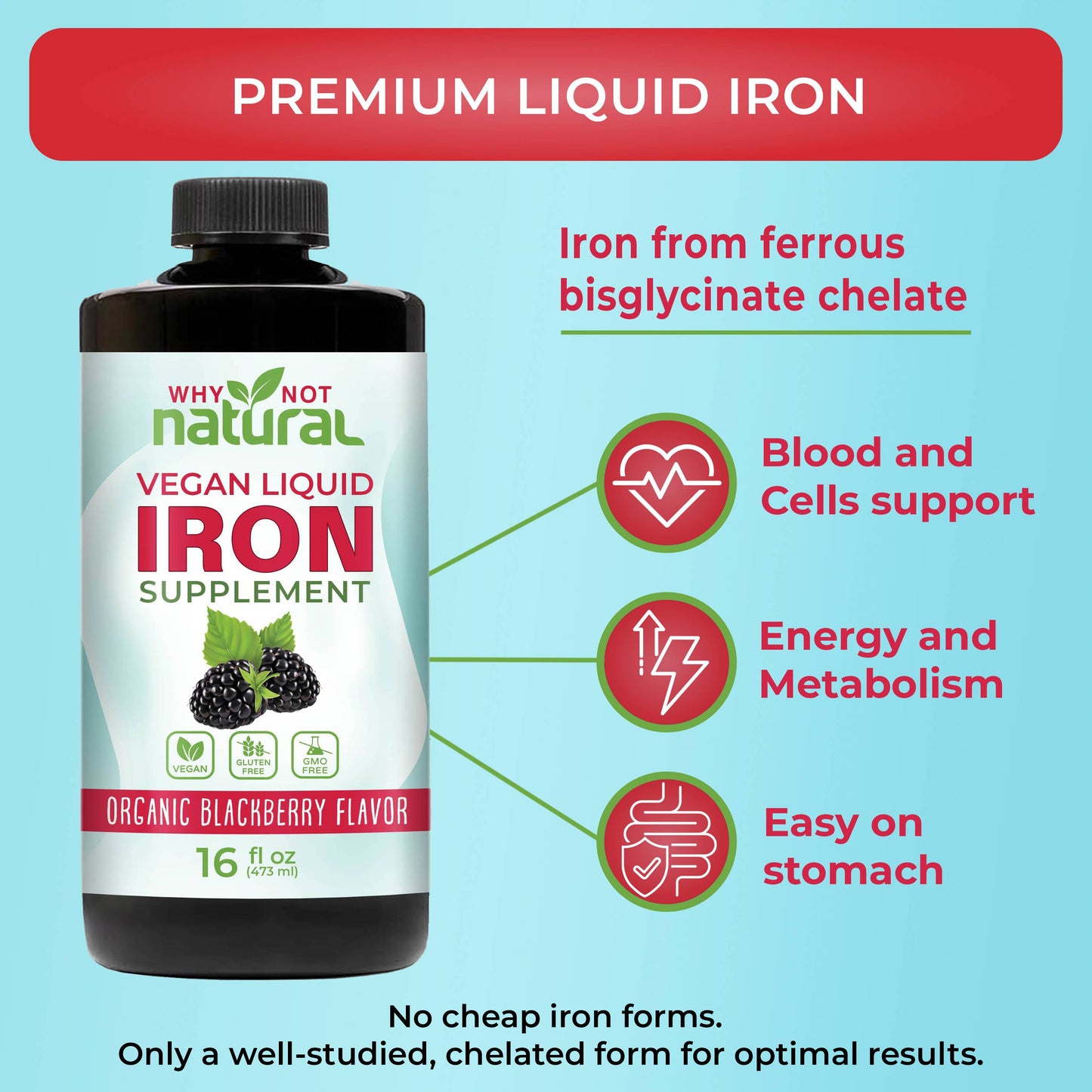 Liquid Iron Supplement for Women, Men and Kids