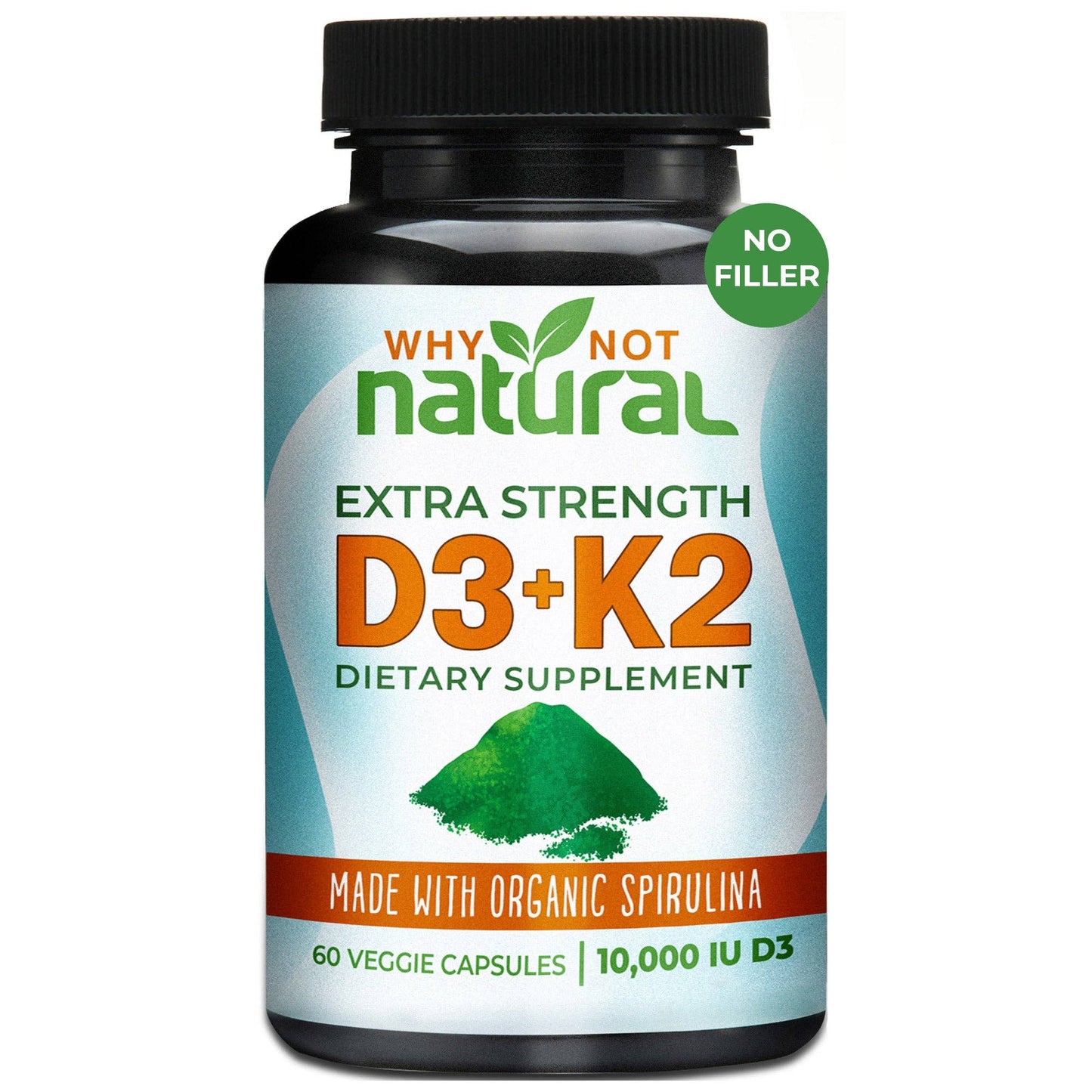 Vitamin D3 K2 (MK-7) with Organic Spirulina
