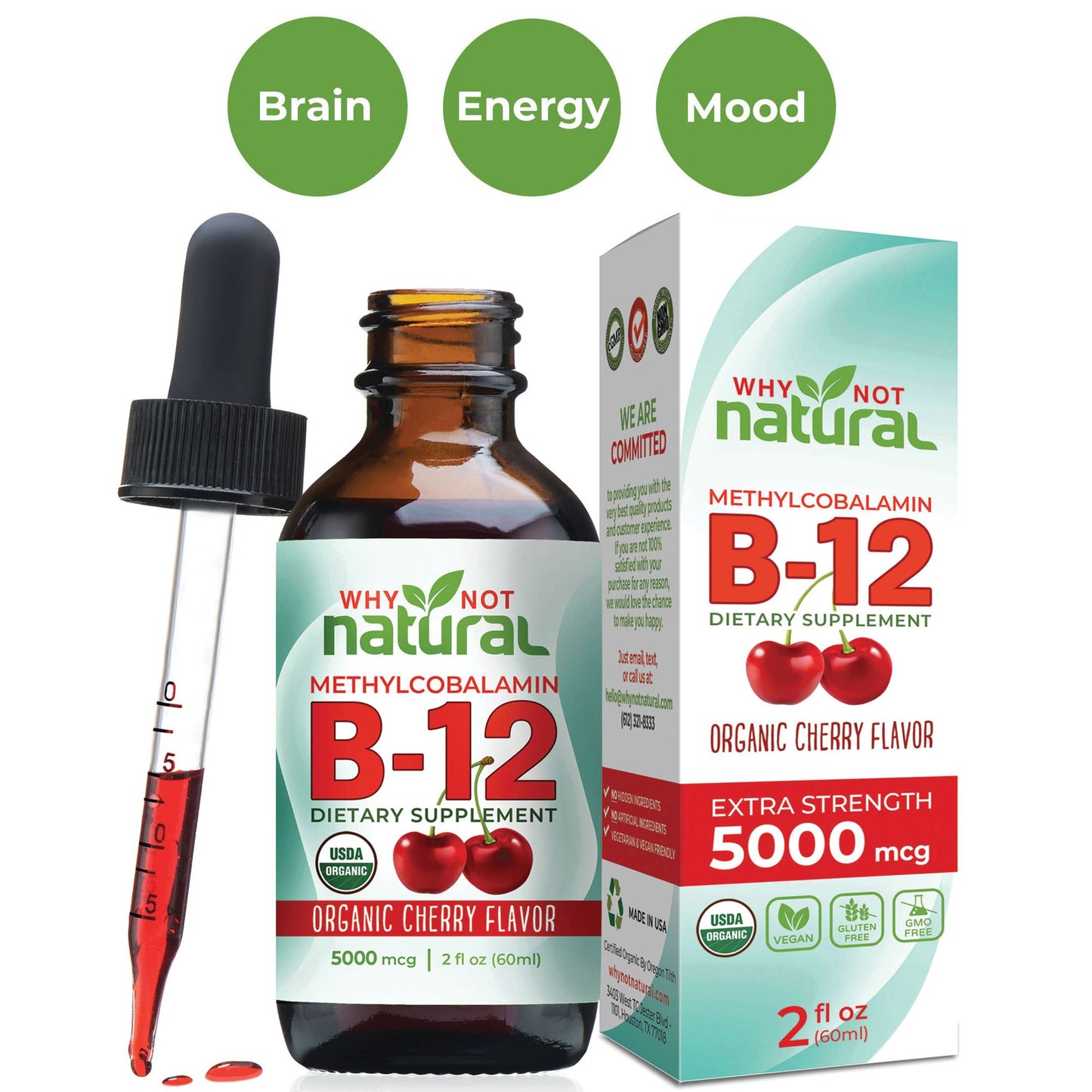 Organic Vitamin B12 Liquid Drops Supports Focus & Energy