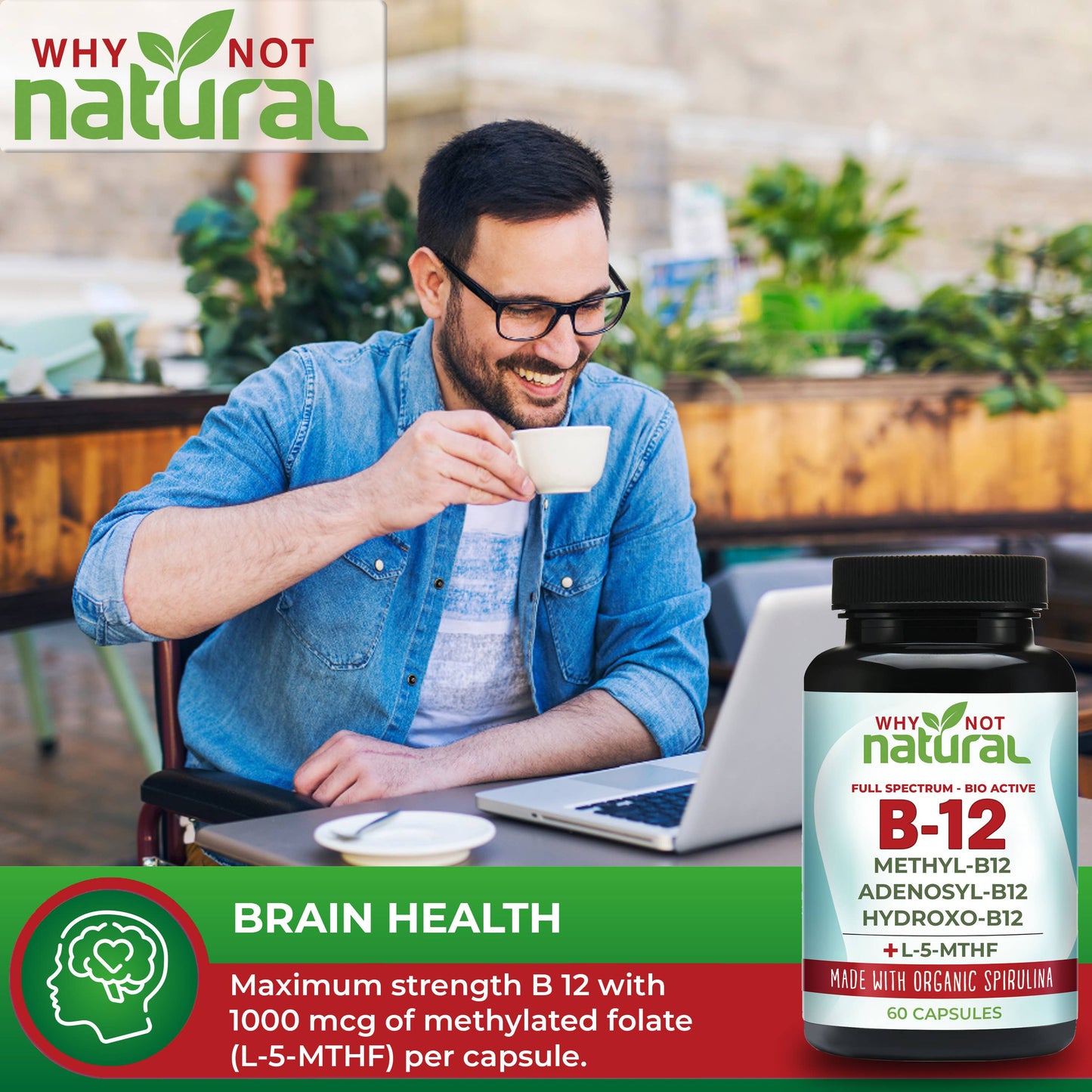 Vitamin B12 5000 mcg Supplement with Methylcobalamin,60 Caps