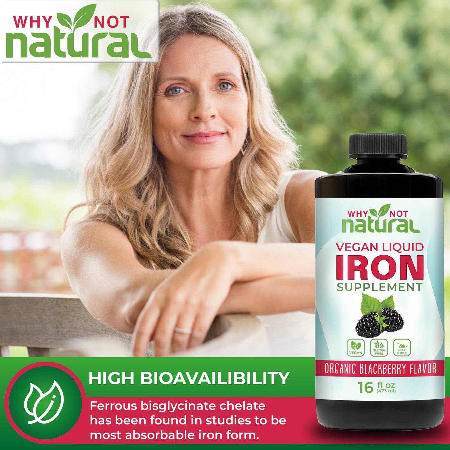 Liquid Iron Supplement for Women, Men and Kids