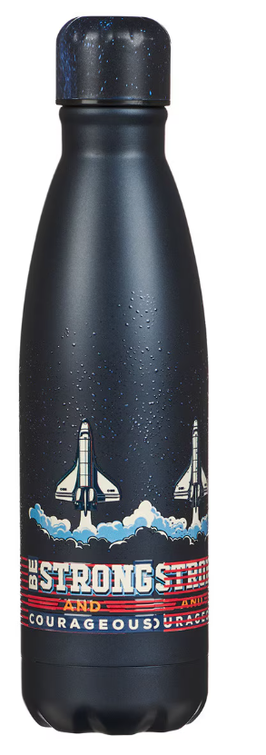 Be Strong and Courageous Blue Space Stainless Steel Water Bottle
