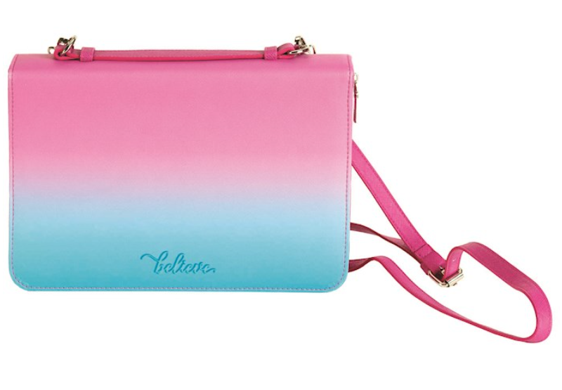 Bible Cover-Believe W/Detachable Shoulder Strap-Gradiant Color-LRG