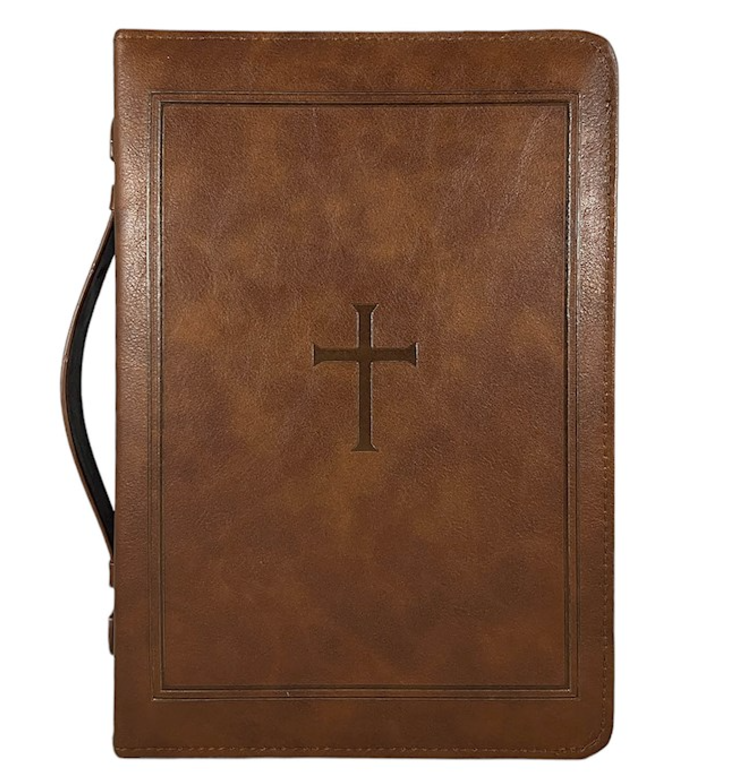 Bible Cover-Classic Cross-Brown-XLG