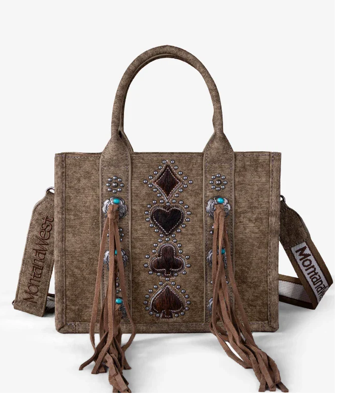 Montana West Concho Fringe Carry Tote