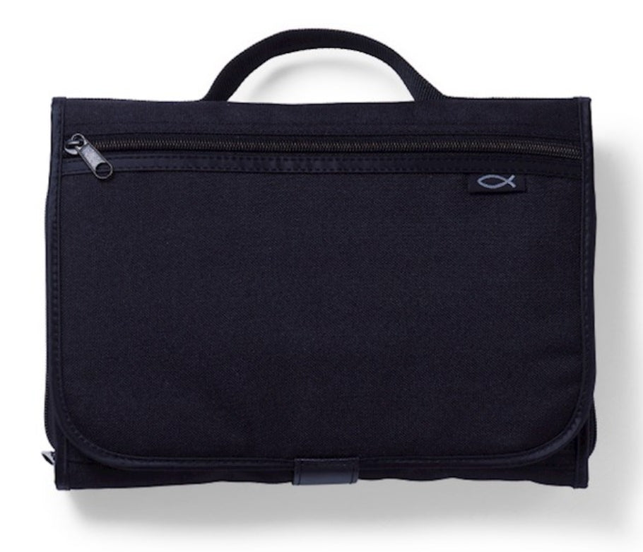 Bible Cover-Tri Fold Organizer-Black-Xx-Large
