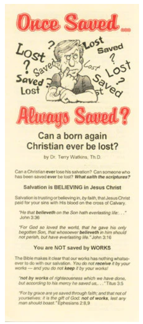 Tract-Once Saved...Always Saved?