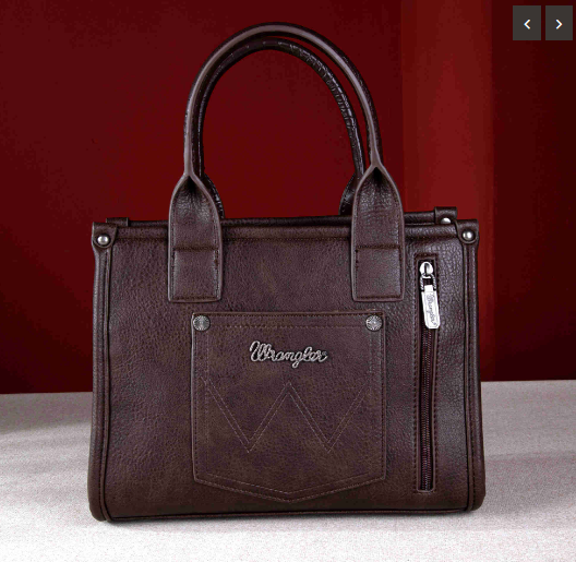 Wrangler Croc Print Concealed Carry Tote/Crossbody - Coffee