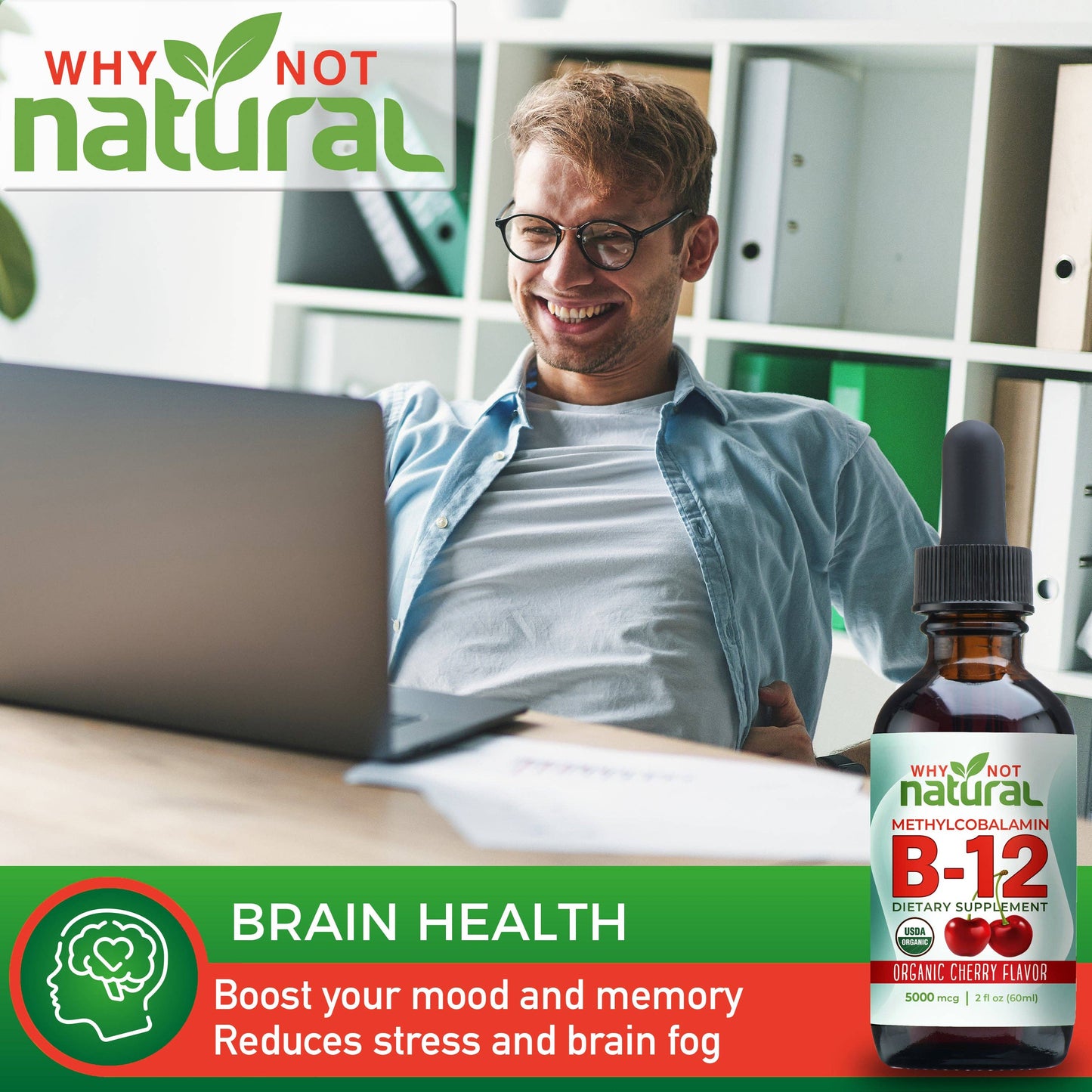 Organic Vitamin B12 Liquid Drops Supports Focus & Energy