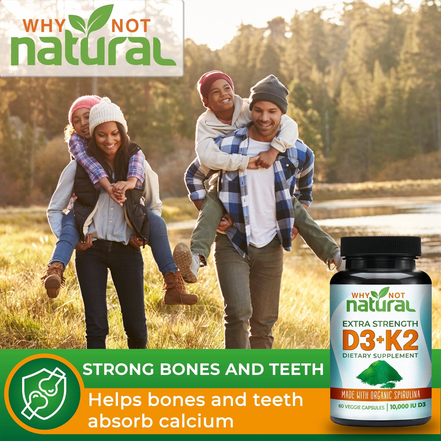 Vitamin D3 K2 (MK-7) with Organic Spirulina