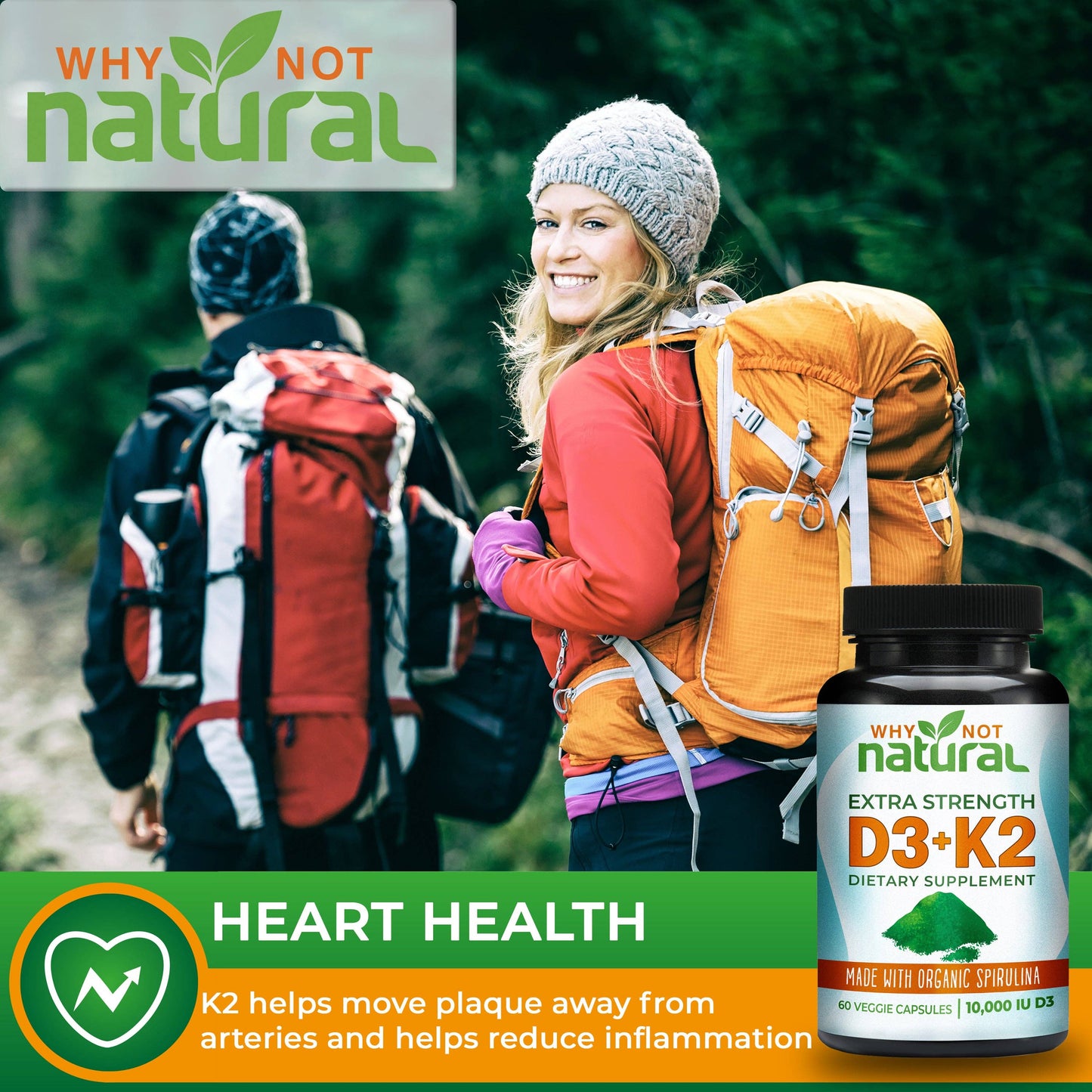 Vitamin D3 K2 (MK-7) with Organic Spirulina