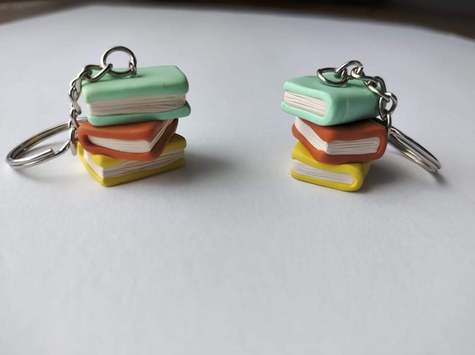 Book Stack Keychain - BB