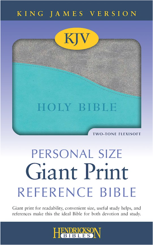 KJV Personal Size Giant Print Reference Bible-Turquoise/Gray Flexisoft
