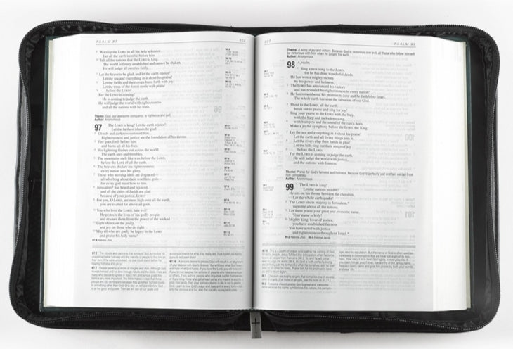 Faith Black Faux Leather Classic Bible Cover - Large