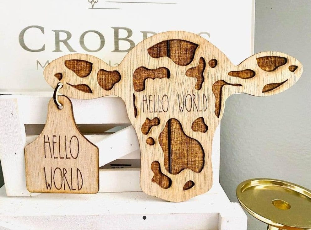 Baby Milestone set- 13 piece cow/ cow tag set