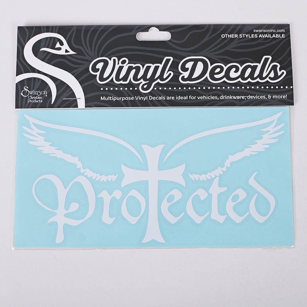 Auto Vinyl Decal - Protected - White - 8Inx4In