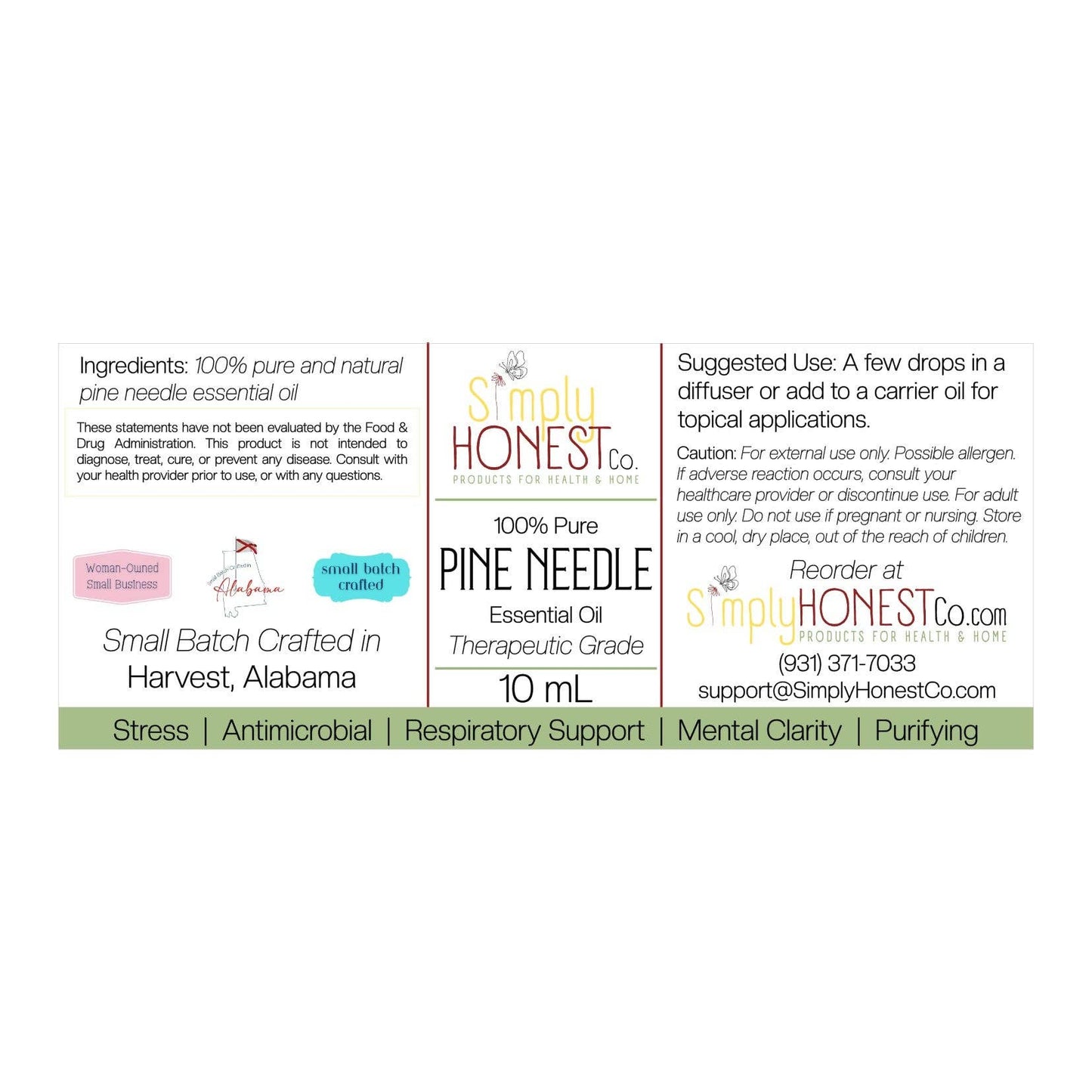 Pine Needle Essential Oil 10mL Glass Bottle