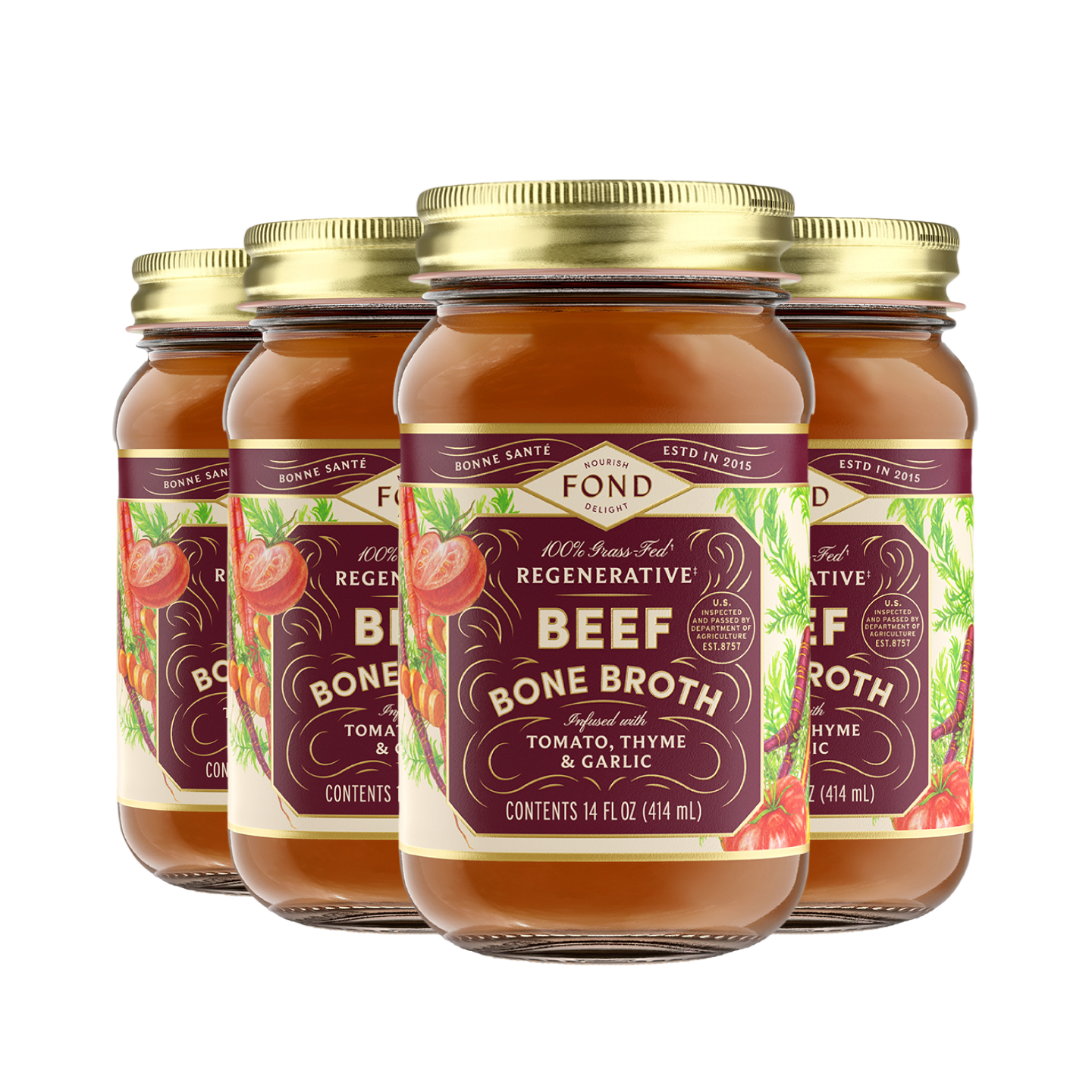 Tomato & Thyme Grass-fed Beef Bone Broth 14oz
