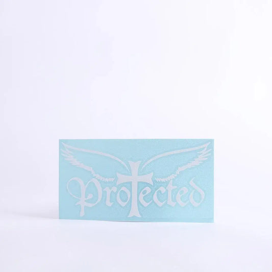 Auto Vinyl Decal - Protected - White - 8Inx4In