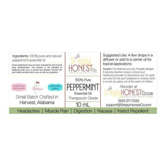 Peppermint Essential Oil 10mL Glass Bottle