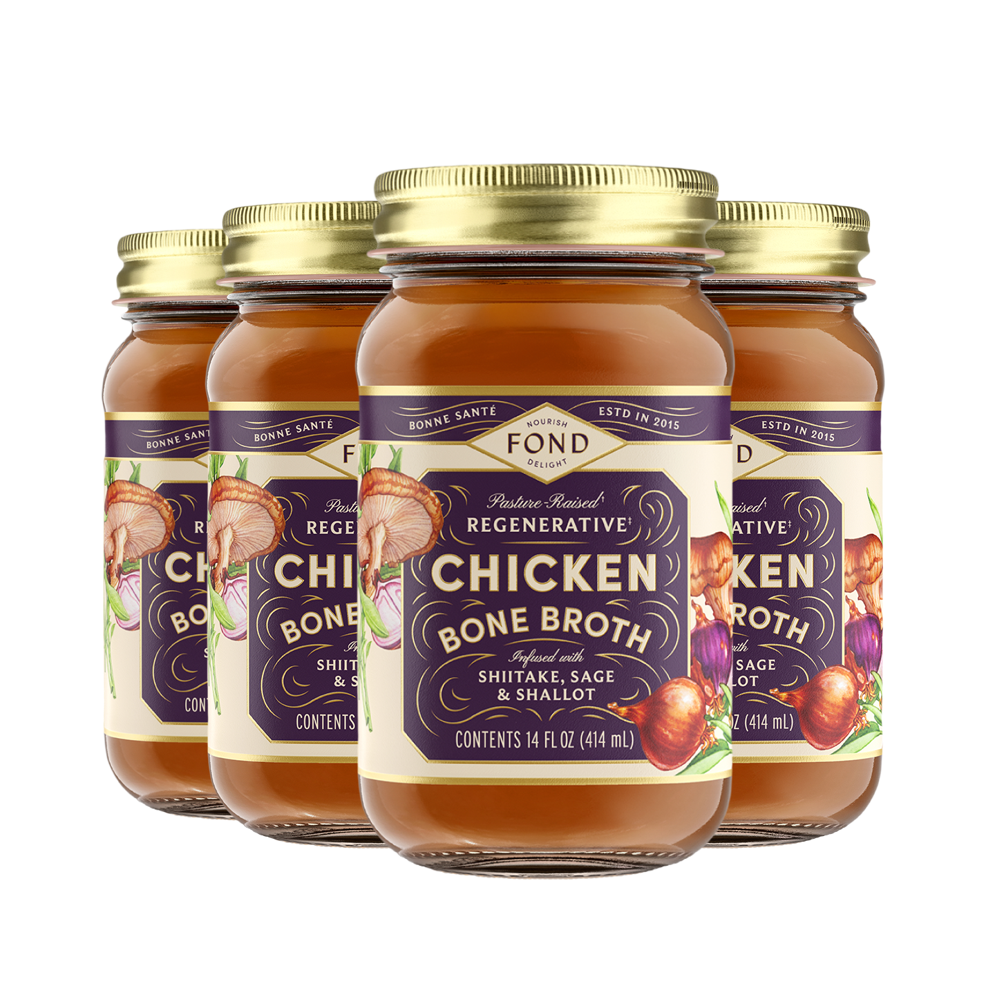 Shiitake & Sage Pasture-Raised Chicken Bone Broth 14oz