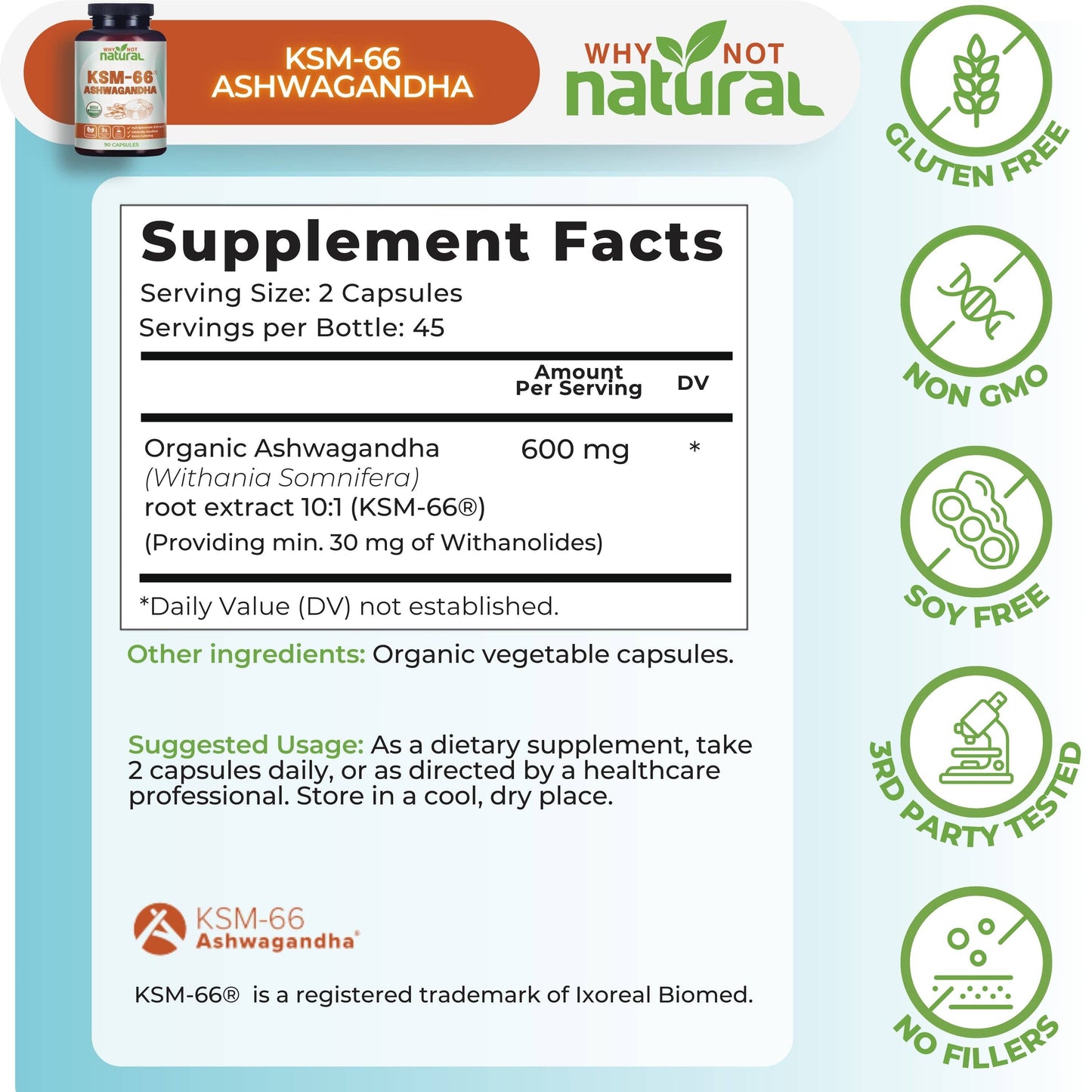 Organic Ashwagandha, KSM 66