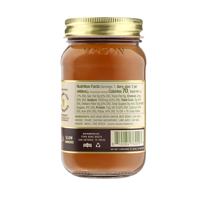Five Spice & Pear Grass-fed Beef Bone Broth 14oz