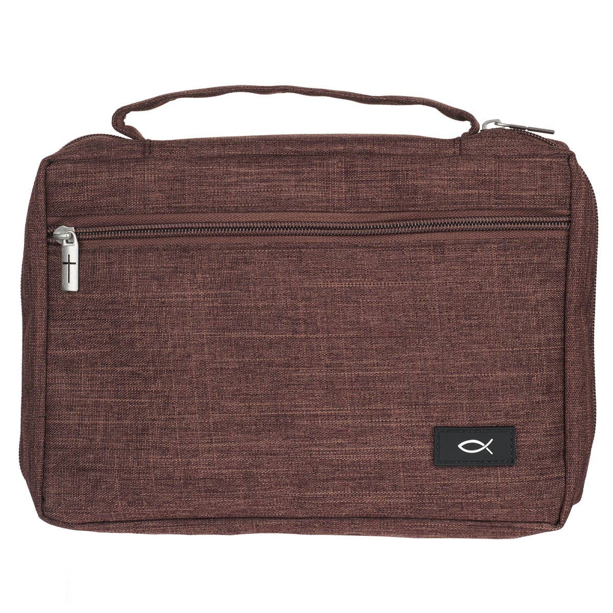Bible Cover Value Brown Ichthus Patch