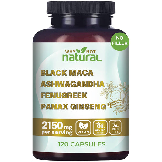 4-in-1 Organic Black Maca Root, Supplement for Men and Women