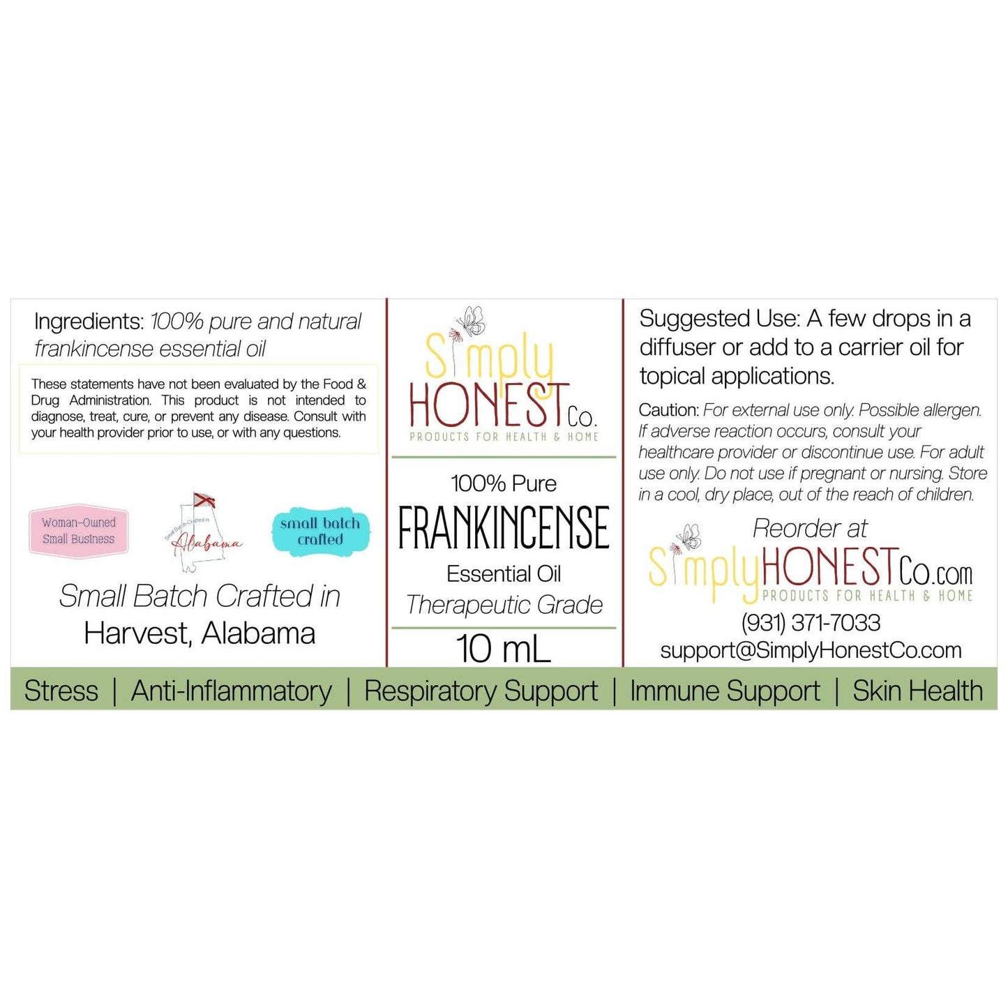 Frankincense Essential Oil 10mL Glass Bottle