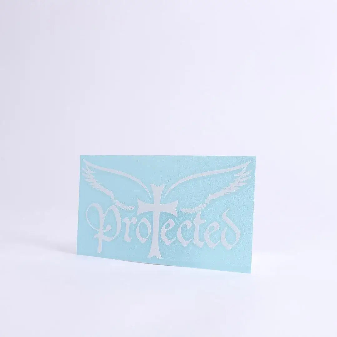 Auto Vinyl Decal - Protected - White - 8Inx4In
