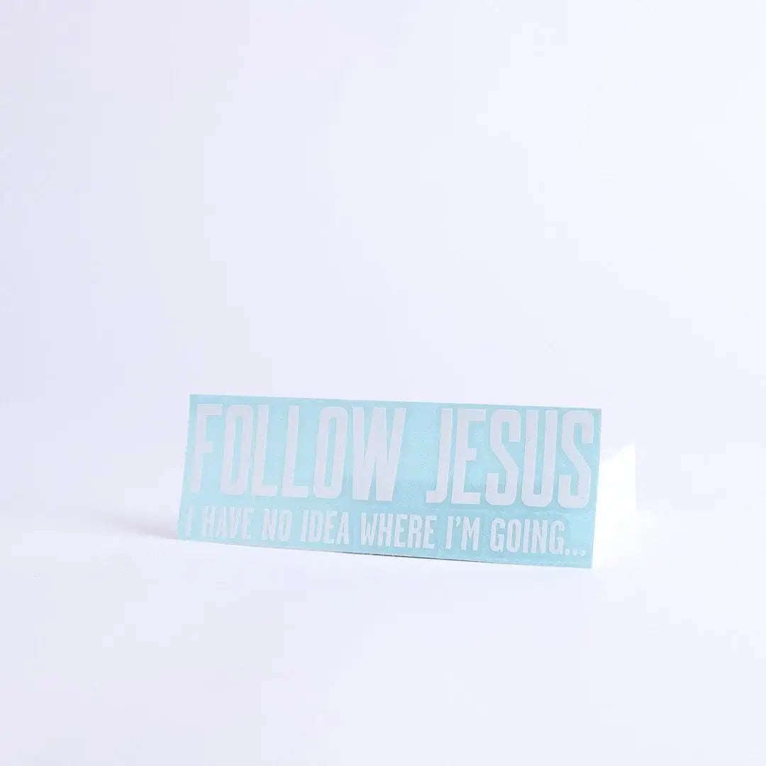 Multi-Purpose Decal - Follow Jesus - White - 3.5Inx8In