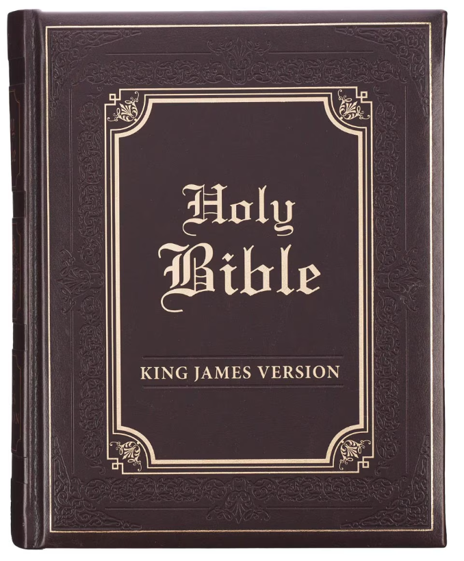 Dark Brown Faux Leather Hardcover King James Version Family Bible