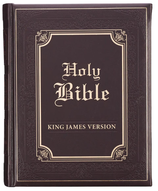 Dark Brown Faux Leather Hardcover King James Version Family Bible
