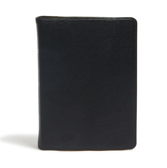 KJV Study Bible (Full-Color)-Black Premium Goatskin Leather -Indexed- Holman