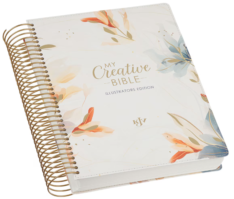 Pearlized White Floral Faux Leather My Creative Bible Illustrators Edition