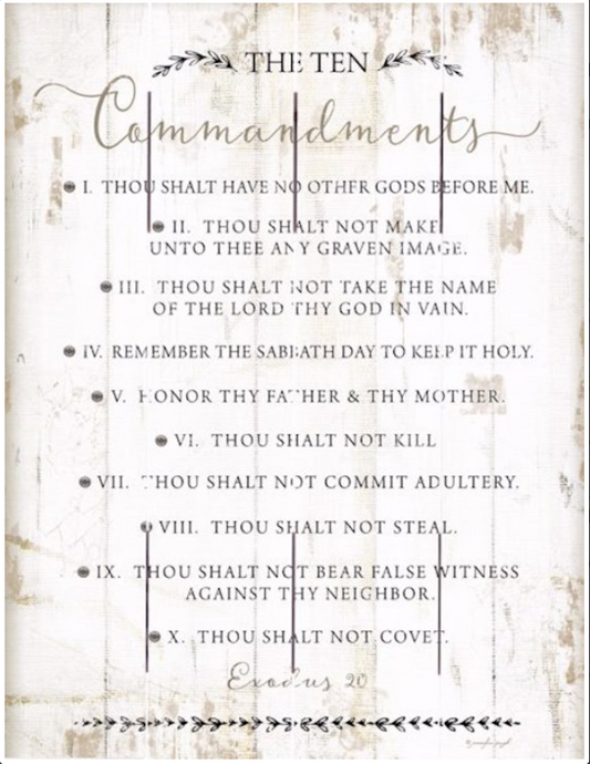 Rustic Pallet Art-The Ten Commandments (9 x 12)