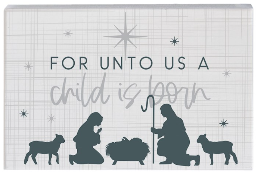 Small Talk Rectangle-Child Is Born Nativity (5.25 x 3.5)