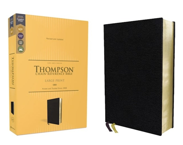 KJV Thompson Chain-Reference Bible/Large Print (Comfort Print)-Black European Bonded Leather