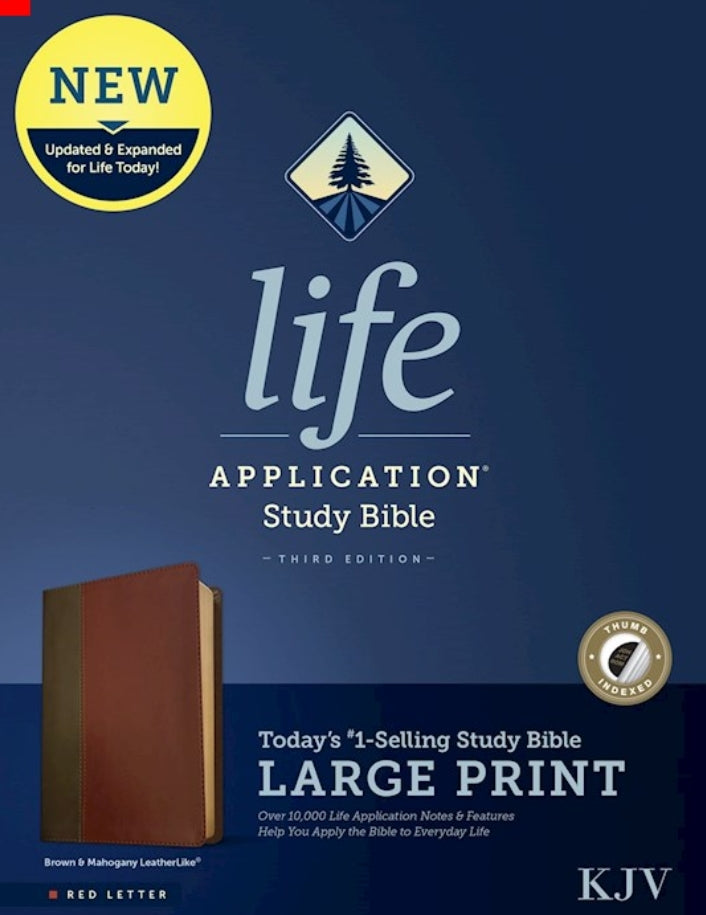 KJV Life Application Study Bible/Large Print (Third Edition)-RL-Brown/Mahogany Leatherlike Indexed