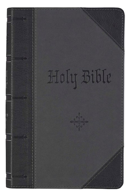 KJV Giant Print Bible-Black/Dark Gray Faux Leather Indexed