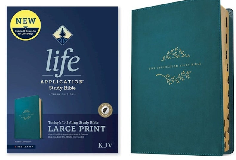 KJV Life Application Study Bible/Large Print (Third Edition)-Teal Blue LeatherLike