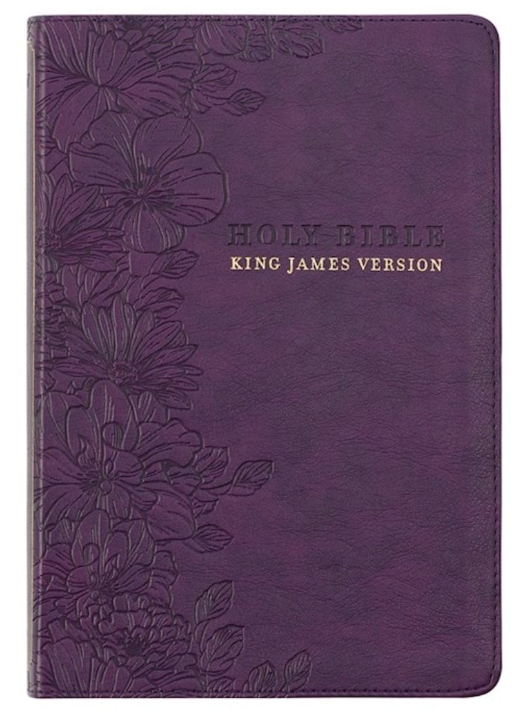 KJV Large Print Thinline Bible-Purple Faux Leather Indexed