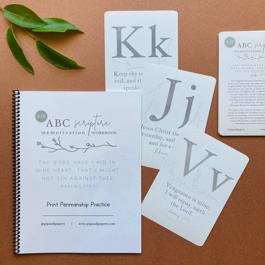 KJV ABC Scripture Memorization Cards & Workbook