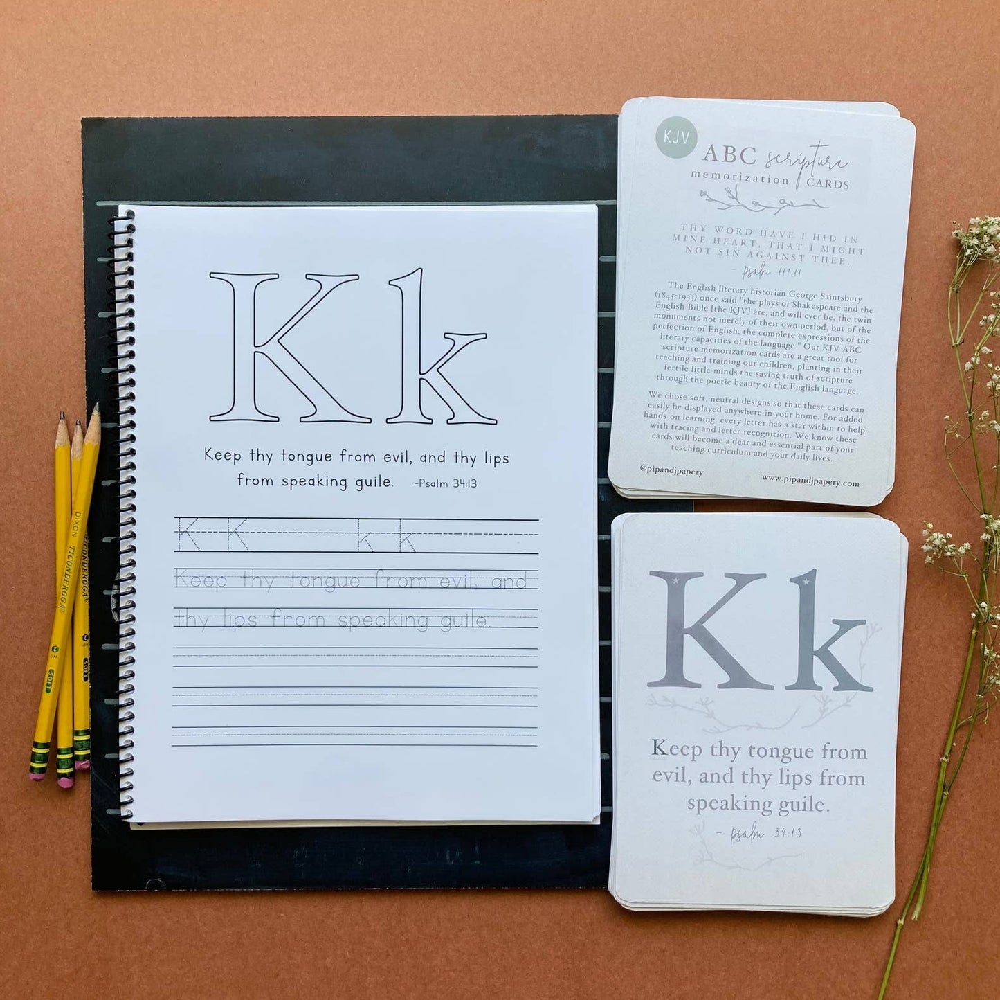 KJV ABC Scripture Memorization Cards & Workbook