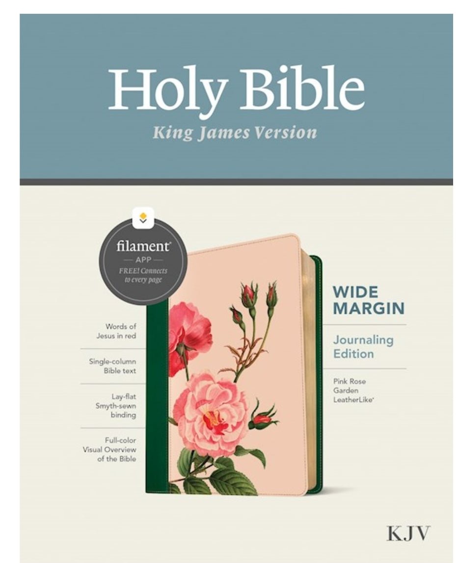 Wide Margin Bible, Filament Enabled-Pink Rose Garden LeatherLike