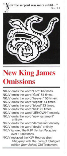 Tract-New King James Bible Omissions