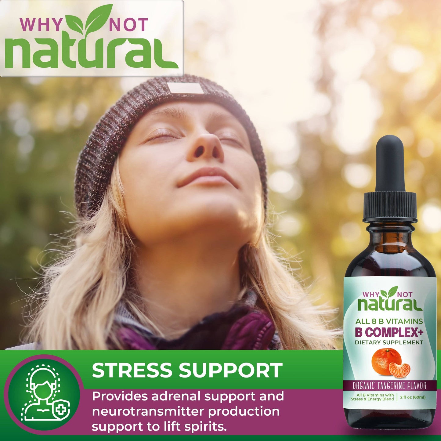 B Complex Liquid: All 8 B Vitamins +Natural Stress & Energy