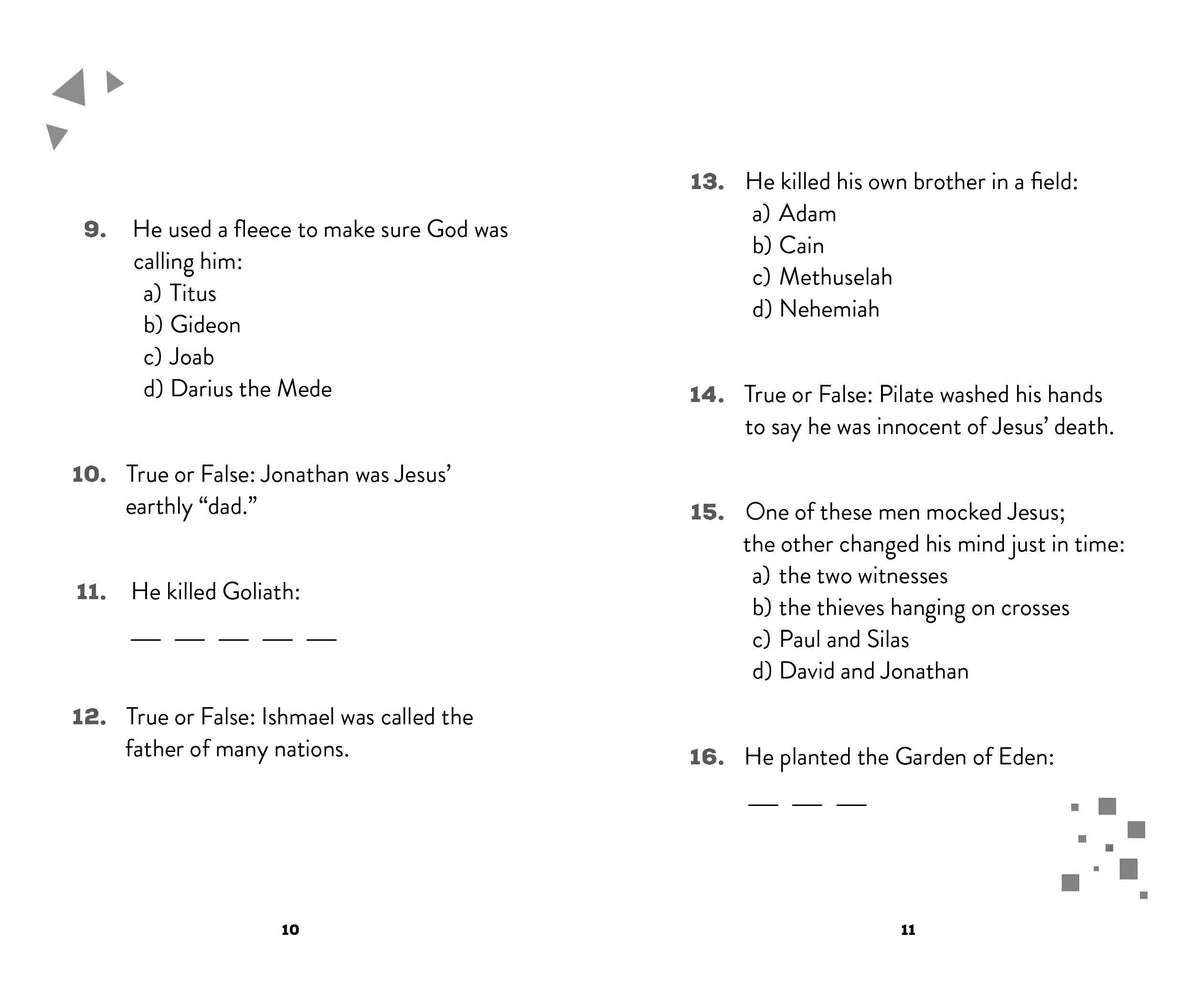 Who Did It? : A Bible Quiz Challenge for Kids