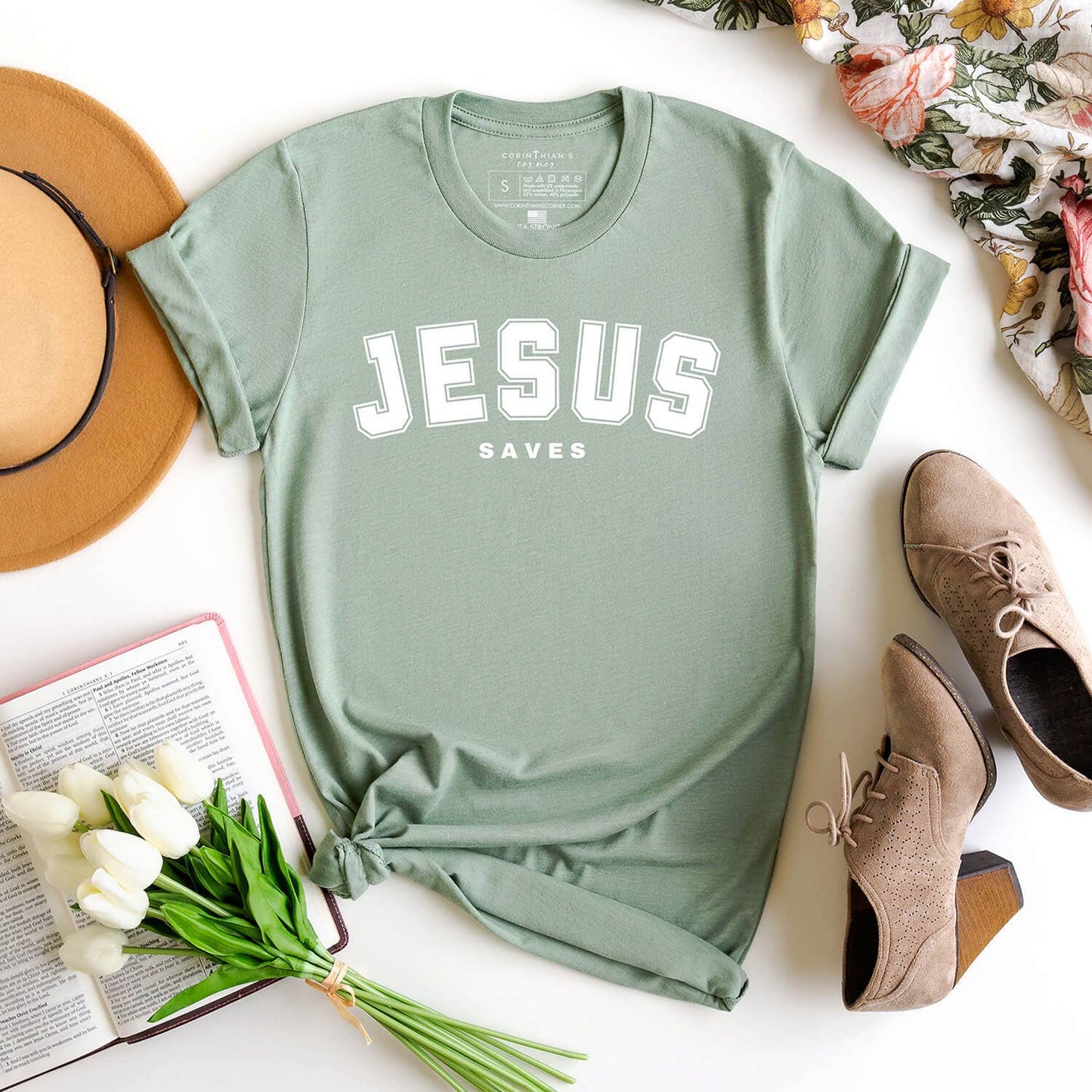 Jesus Saves Graphic Tee Shirt